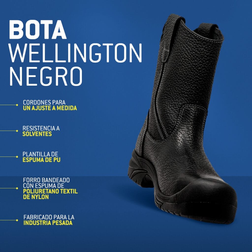 Bota de Seguridad Dieléctrica Wellington Pro negro-JIN-2022-A