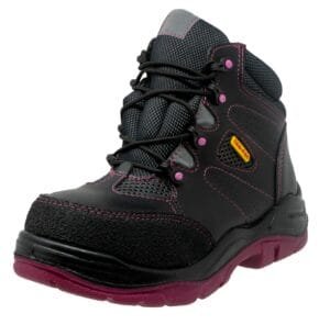 Bota de Seguridad Dieléctrico Borcegui Milenial Negro-Rosa para Dama