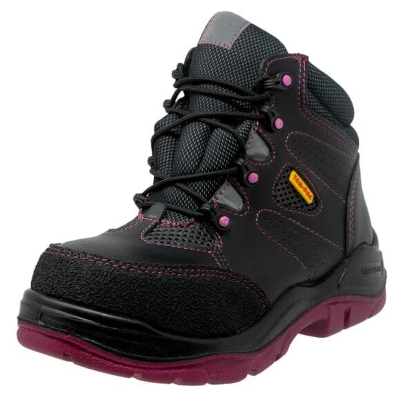 Bota de Seguridad Dieléctrico Milenial Negro-Rosa para Dama-CMI-5906-A